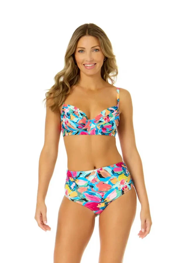 Anne Cole: Amalfi Floral Shirred Underwire Bikini Top