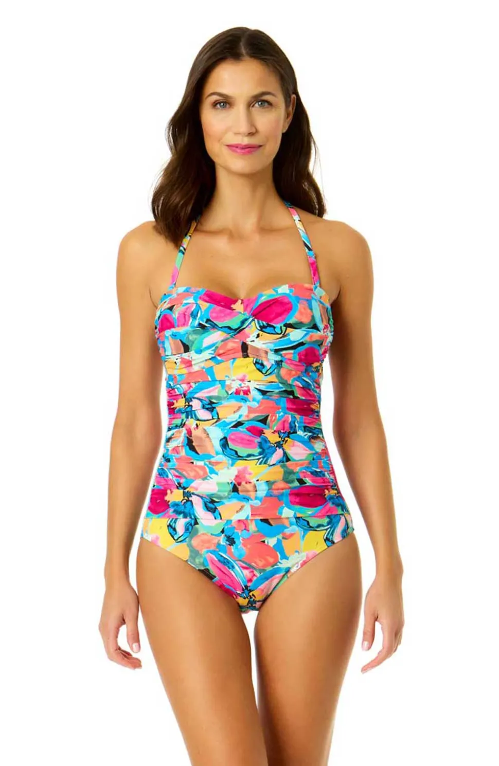 anne_cole_one_piece_amalf_0.webp Anne Cole: One Piece Amalfi Floral Twist Front Bandeau Swimsuit