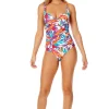 Anne Cole: One Piece Dance Floor Palm Underwire Surplice Swimsuit