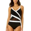 Anne Cole: One Piece Meshing Around V-Neck Mio Swimsuit