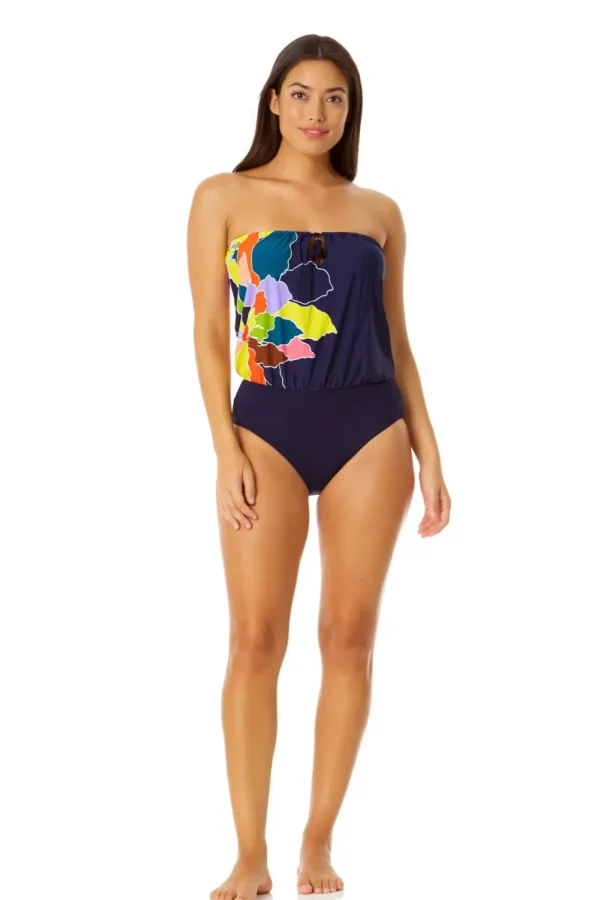Anne Cole: One Piece Petal Party Bandeau Blouson