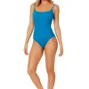 Anne Cole: One Piece Solid Classic Pucker Rib Lingerie Maillot Swimsui
