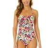 Anne Cole: One Piece Sun Blossom Twist Front Bandeau Swimsuit