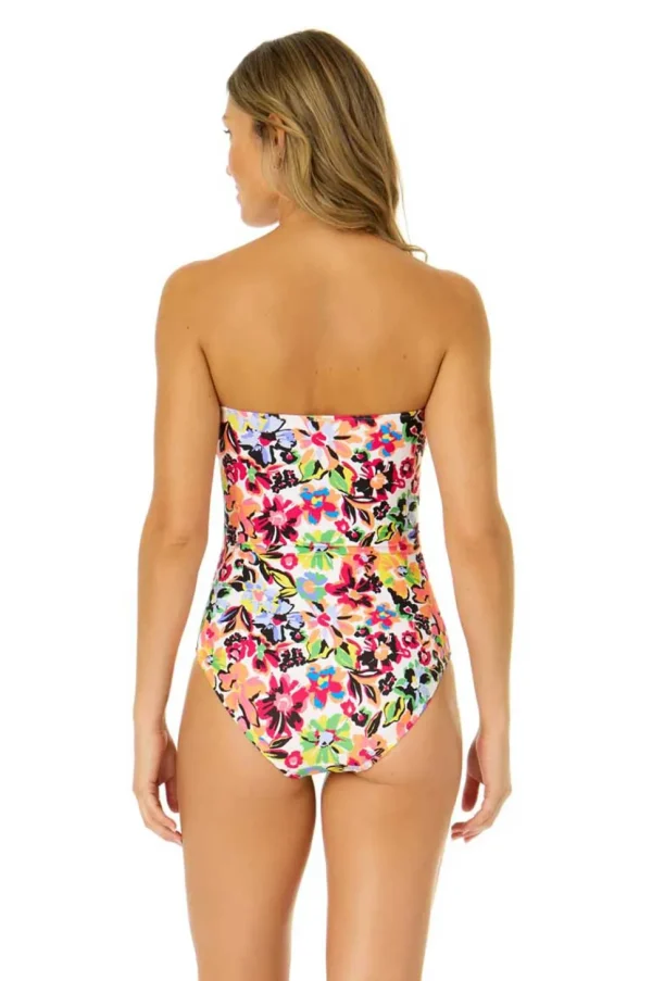 Anne Cole: One Piece Sun Blossom Twist Front Bandeau Swimsuit
