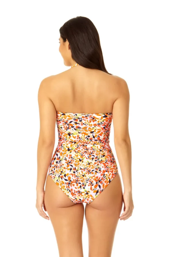 Anne Cole: One Piece Whirlpool Twist Front Shirred Bandeau
