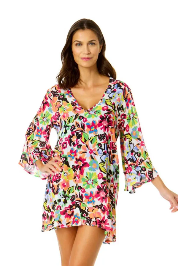 Anne Cole: Sun Blossom Flounce Tunic Cover Up