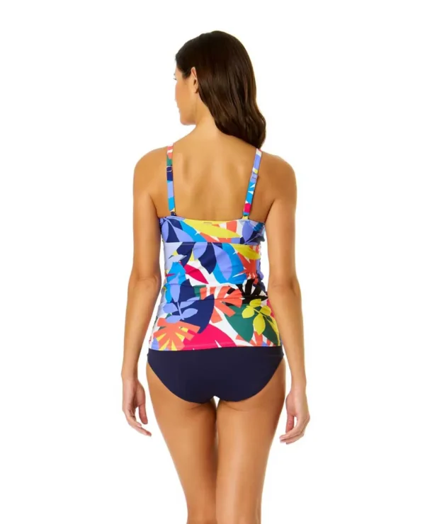 Anne Cole: Tropic Stamp Underwire Surplice Tankini Top