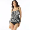 Beach House: Abstract Palm Jane Ruffle Tiered Tankini Top