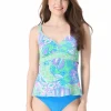 Beach House: Estate Mosaic Pique Adele V-Neck Tankini Top