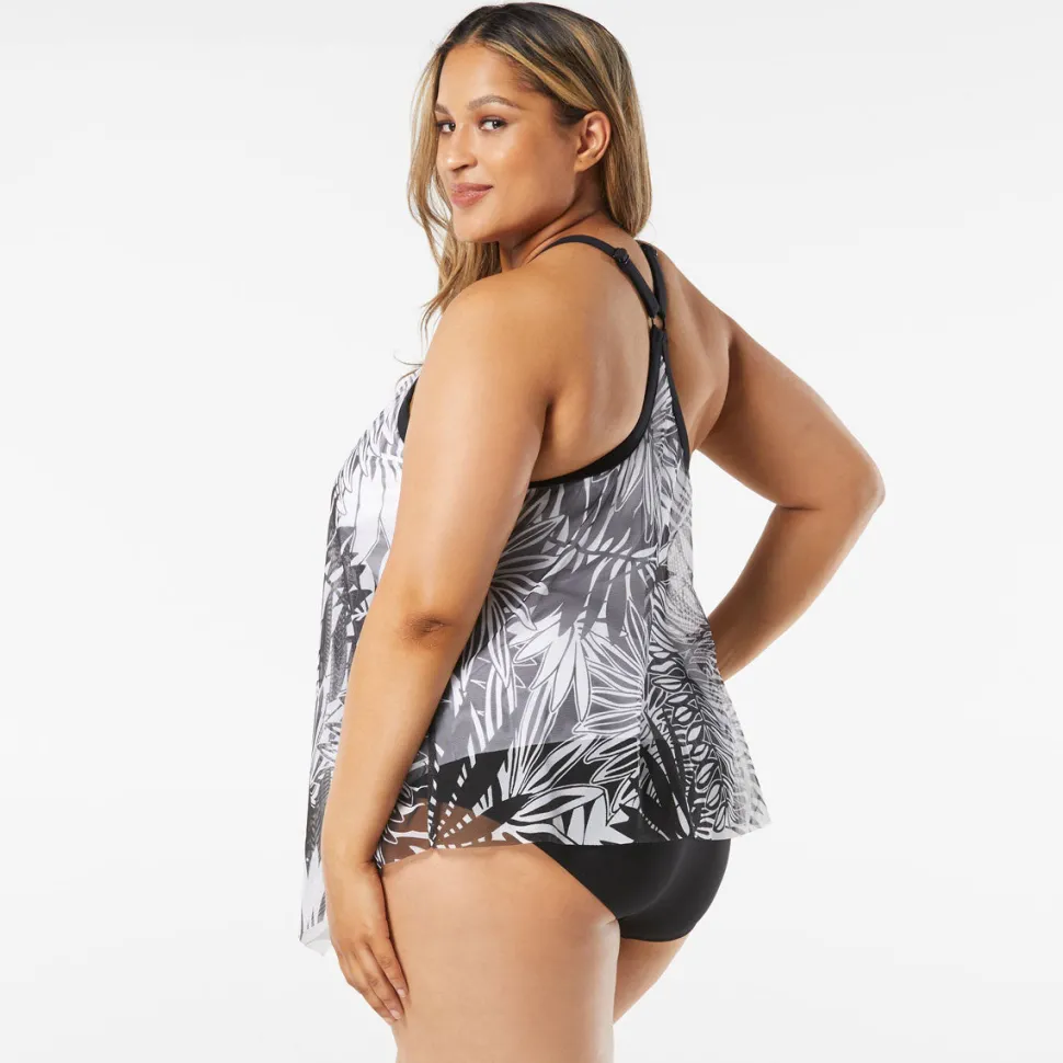 beach_house_plus_abstract_4.webp Beach House: Plus Abstract Palm Kerry Mesh Layer Tankini Top