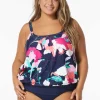 Beach House: Plus Size Avalon Floral Sarah Blouson Tankini Top