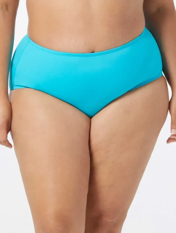 Beach House: Plus Size Beach Solids Chloe High Waist Bikini Bottom
