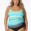 Beach House: Plus Size Two Harbour Stripe BridgetTankini Top