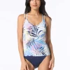Beach House Sport: Majesty Palm Propel Ribbed Tankini Top