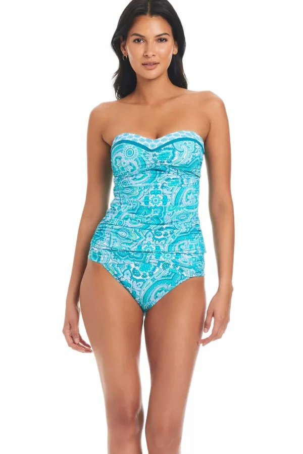 Bleu: Coastal Cool Bandeau Tankini Top