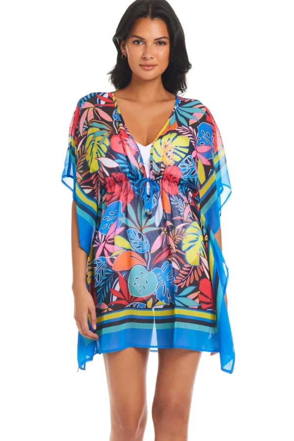 Bleu: Color Field Chiffon Caftan