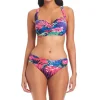 Bleu: Hawaiian Punch Shirred Bandeau Bikini Top
