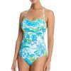 Bleu: One Piece What's New Pussycat Shirred Bandeau Mio Swimsuit