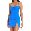 Bleu: Solid Ring Me Up Draped Bandini Top