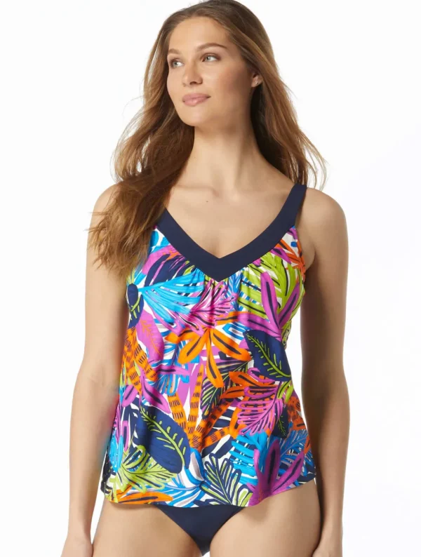 Coco Reef: Eclectic Jungle Core Bra Sized V-Neck Tankini Top