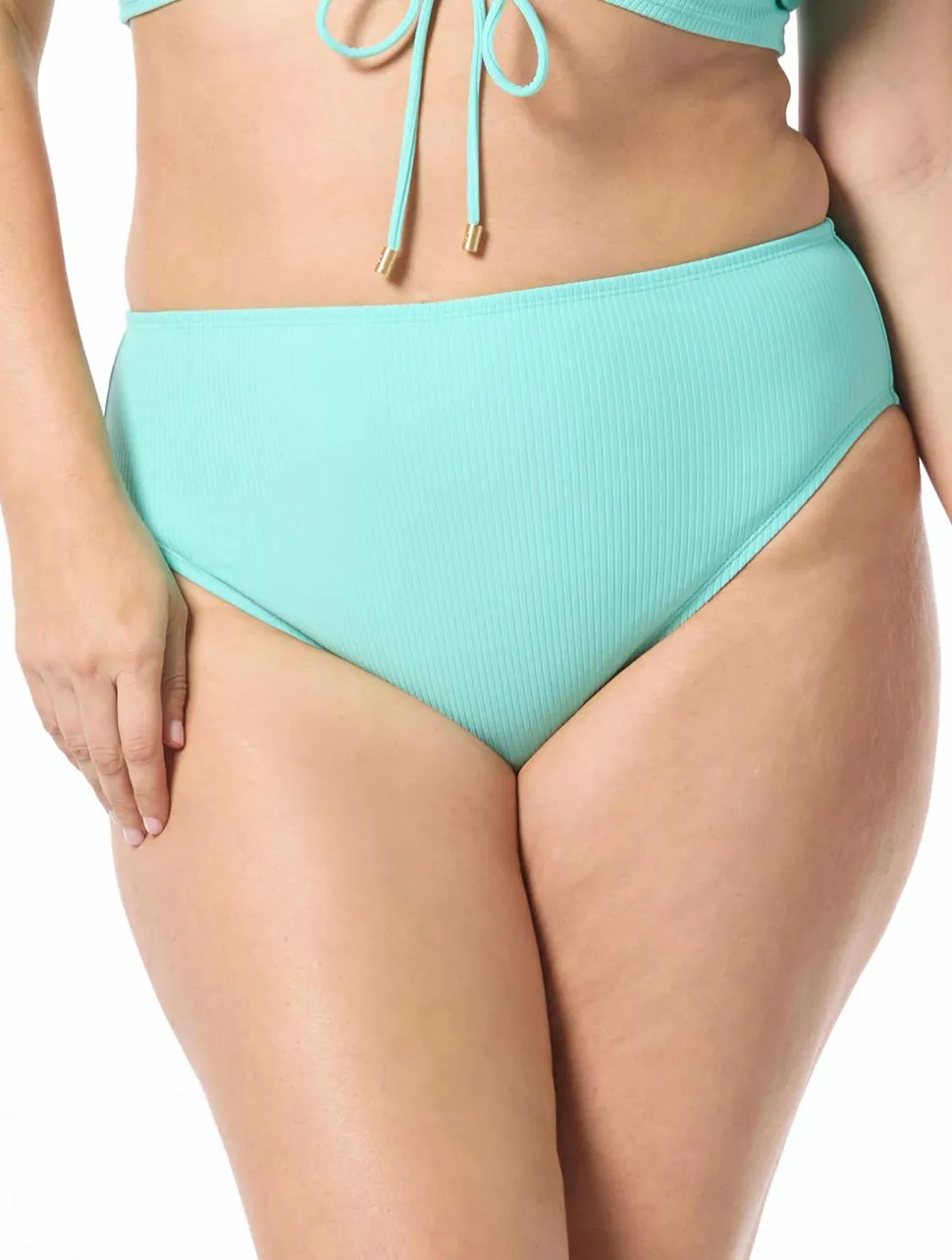 coco_reef_rib_solids_shir_0.webp Coco Reef: Rib Solids Shirred High Waist Bikini Bottom