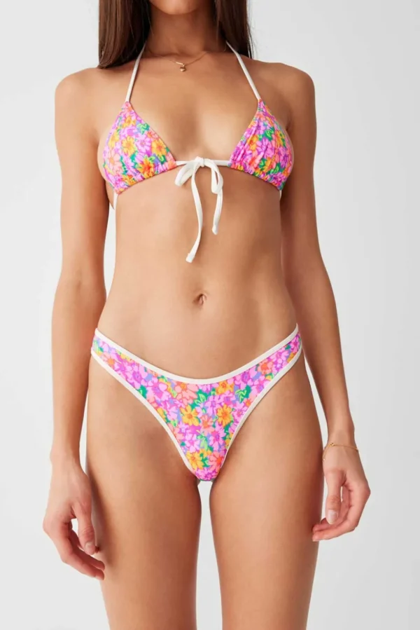 Frankies Bikinis: Daisy Pond Dove High Leg Bikini Bottom
