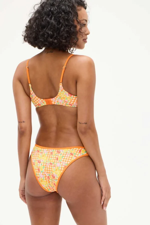 Frankies Bikinis: Marigold Gingham Dean Underwire Balconette Bikini To
