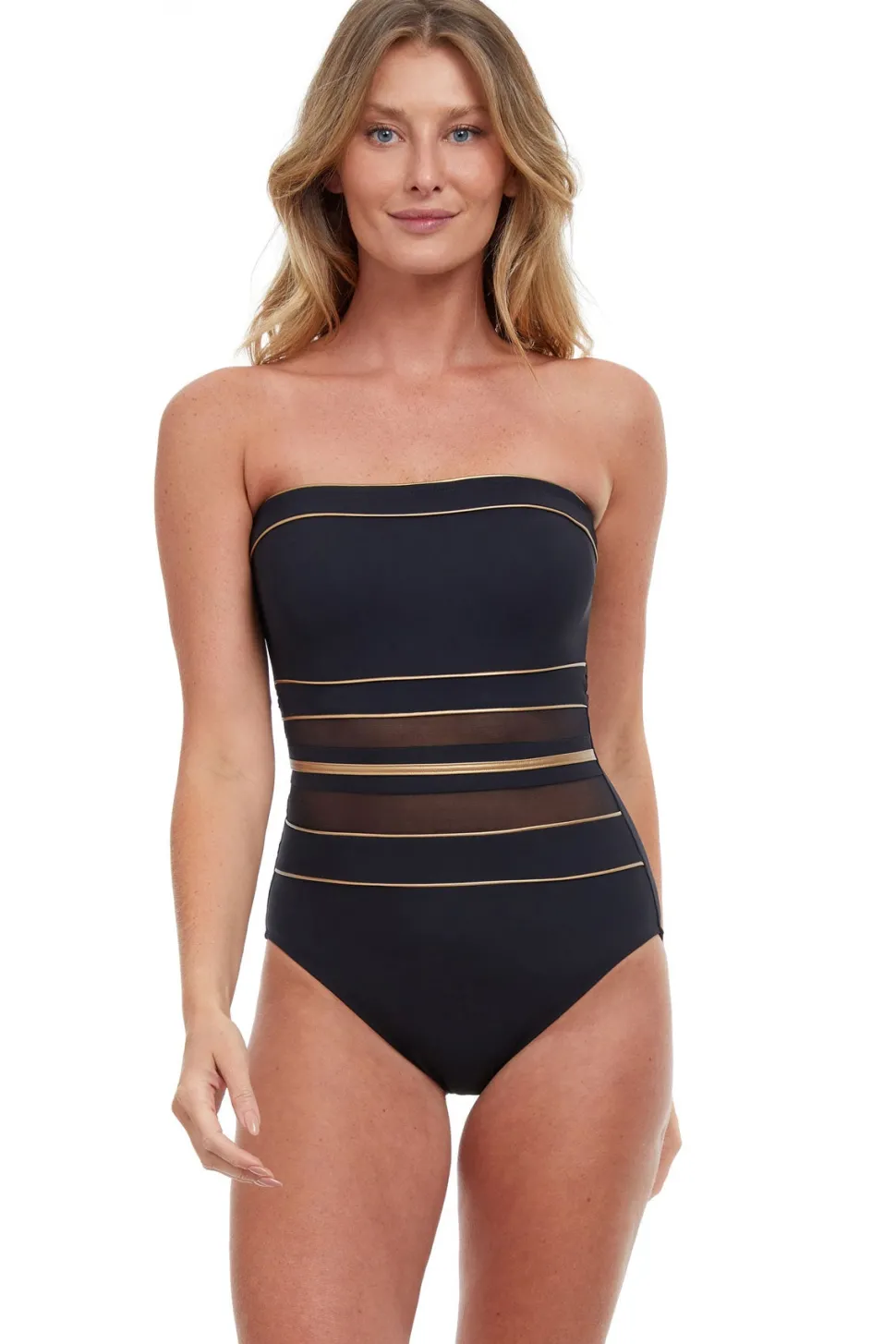 gottex_one_piece_essentia_3.webp Gottex: One Piece Essentials Onyx Mesh Insert Bandeau Swimsuit