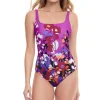 Gottex: One Piece Floral Art Square Neck Swimsiut