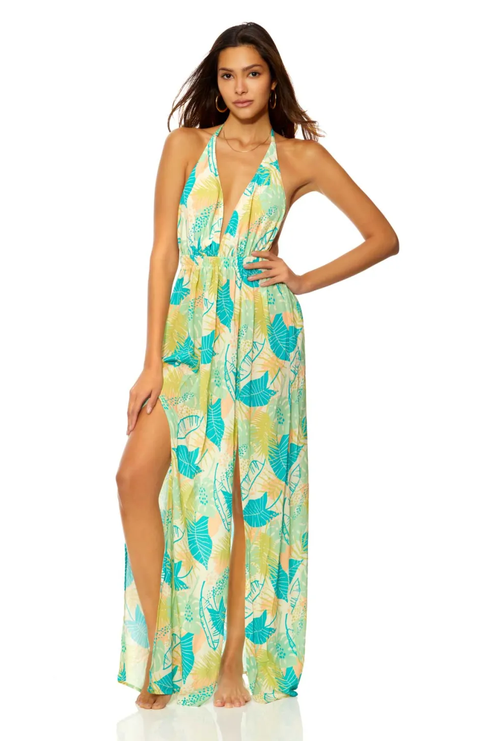 ibiza_tahiti_low_v_halter_0.webp Ibiza: Tahiti Low V Halter Neck Dress Cover Up