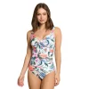 Jantzen: One Piece Hawaiian Terrace Surplice Swimsuit