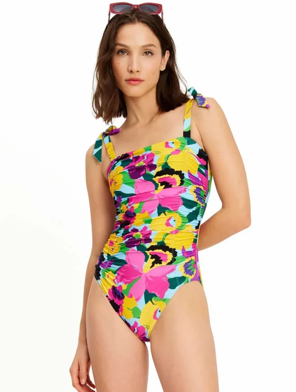 Kate Spade: One Piece Orchid Bloom Shirred Mio Swimsuit