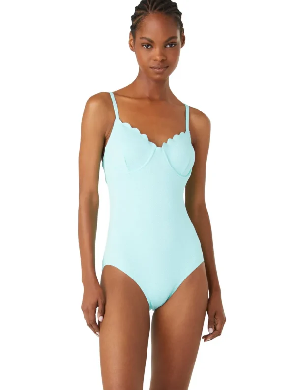 Kate Spade: One Piece Pique Scallops Underwire Swimsuit