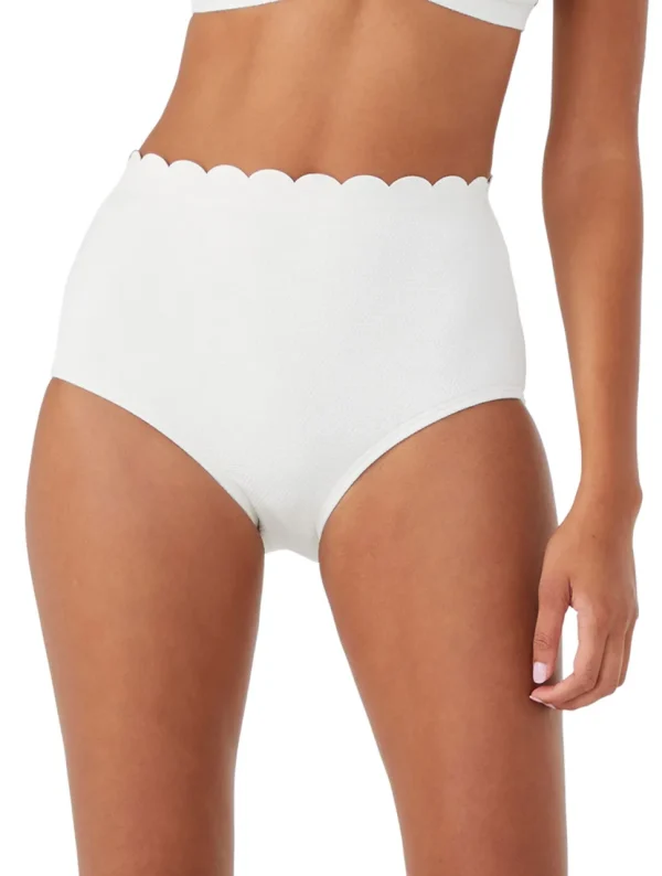 Kate Spade: Pique Scallops High Waist Bikini Bottom