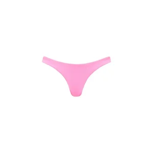 Kulani Kinis: Taffy Pink Ribbed Minimal Ceeky Bikini Bottom