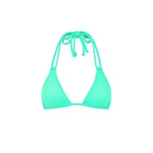 Kulani Kinis: Turquoise Mint Ribbed Halter Bralette Bikini Top