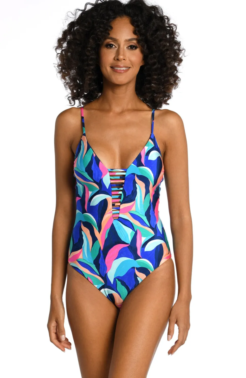 la_blanca_one_piece_paint_0.webp La Blanca: One Piece Painted Leaves Reversible Plunge