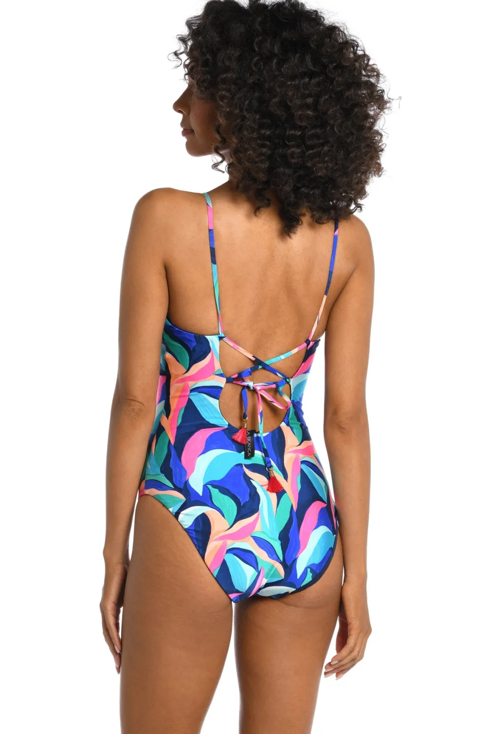 la_blanca_one_piece_paint_1.webp La Blanca: One Piece Painted Leaves Reversible Plunge