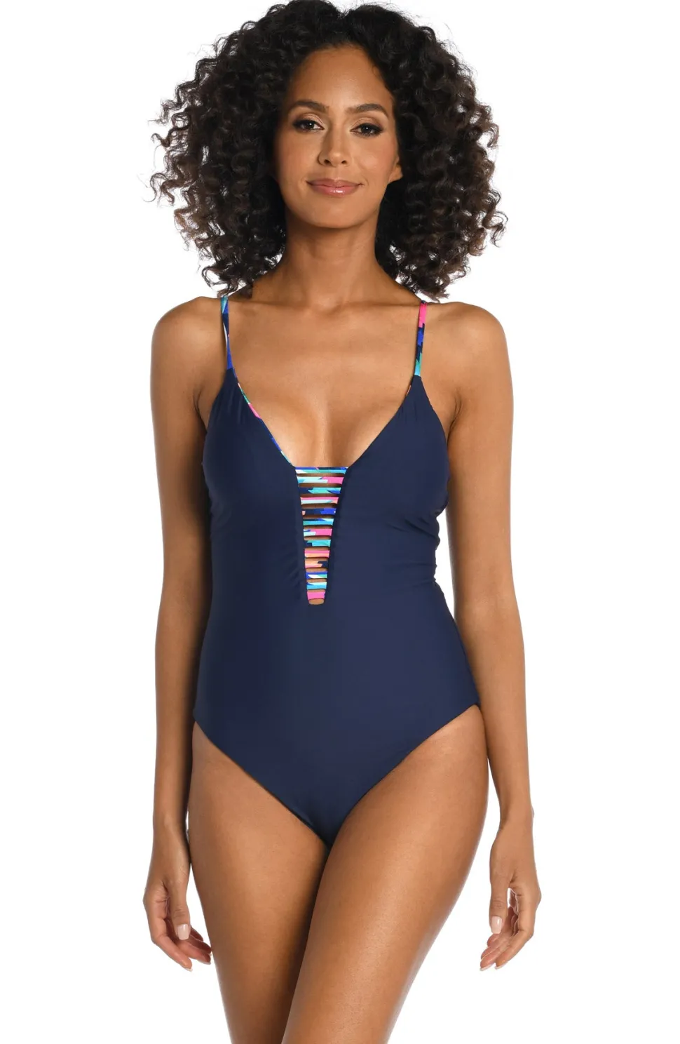 la_blanca_one_piece_paint_2.webp La Blanca: One Piece Painted Leaves Reversible Plunge