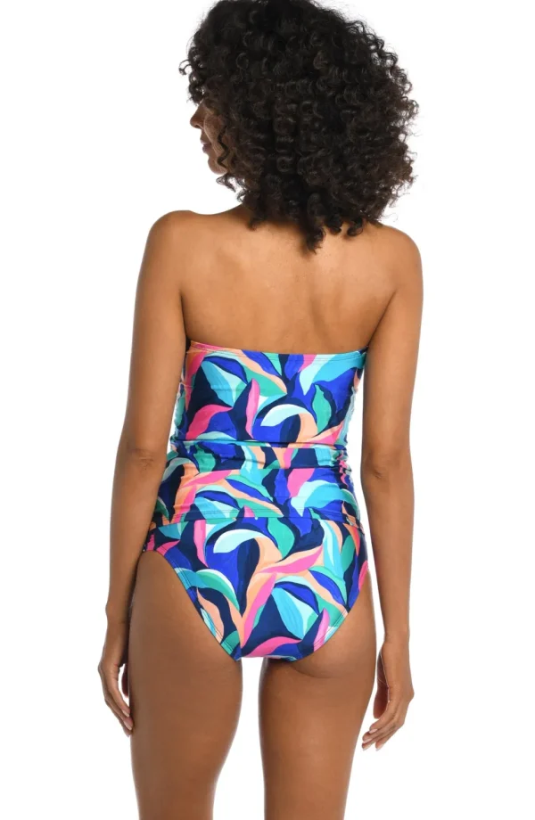 La Blanca: Painted Leaves Bnadeau Tankini Top