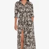 Lauren: Tropic Monotone Midi Beach Dress