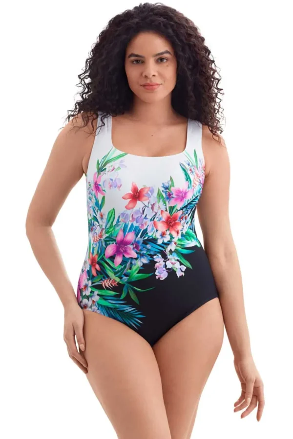 Longitude: One Piece Bora Bora Long Torso Panel Scoopneck Swimsuit