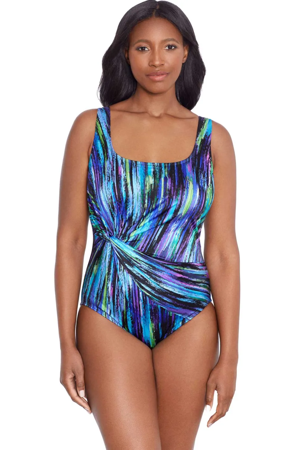 longitude_one_piece_brill_0.webp Longitude: One Piece Brilliant Long Torso Twist Draped Tank Swimsuit