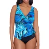 Longitude: One Piece Jungle Boogie Ruffle Front Surplice Long Torso Sw