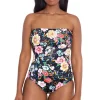 Longitude: One Piece True Romance Long Torso Side Shirred Bandeau Swim