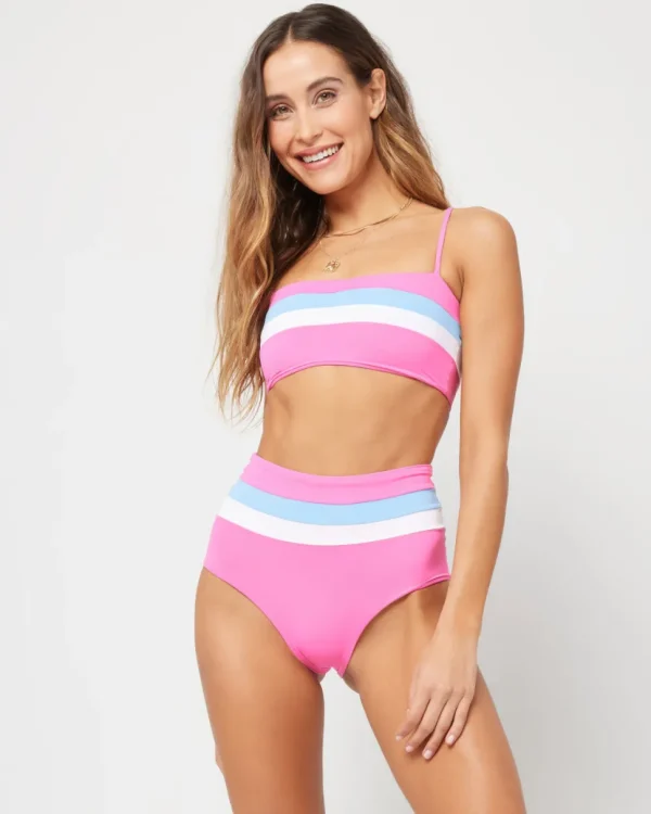 L.Space:Rebel Stripe Bandeau Bikini Top