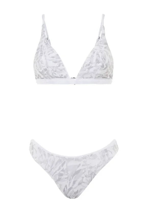 Maaji: Simly White Ivy Fixed Triangle Bikini Top