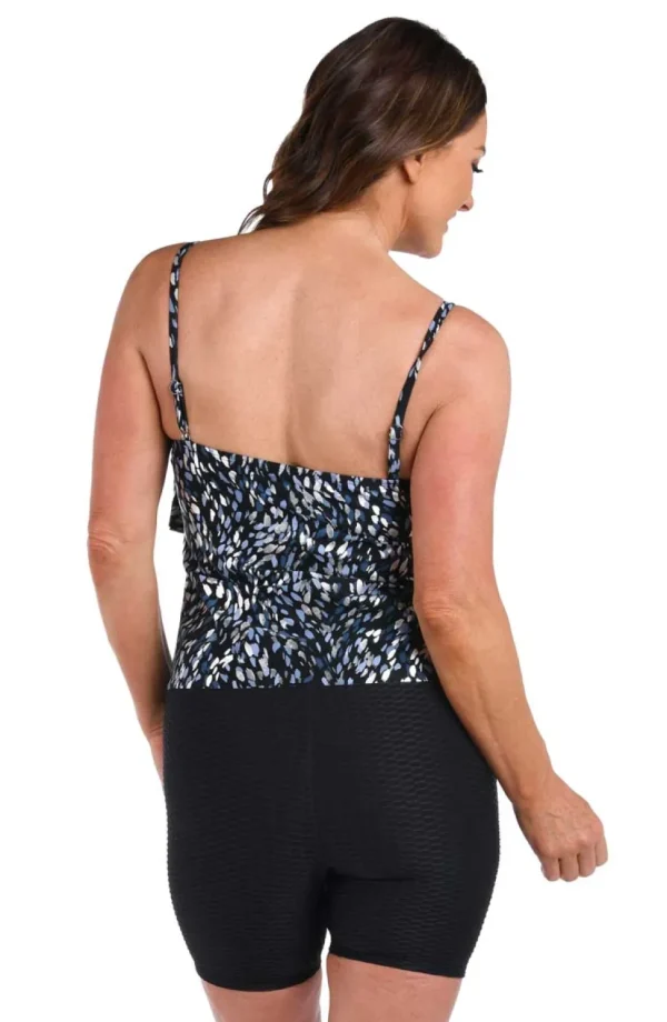 Maxine: Brushstroke Double Tiered Tankini Top