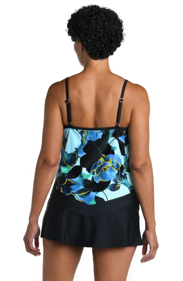 Maxine: Moonlit Garden Flutter Tankini Top