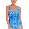 Maxine: One Piece Artisan Ikat Side Shirred Mio Swmsuit
